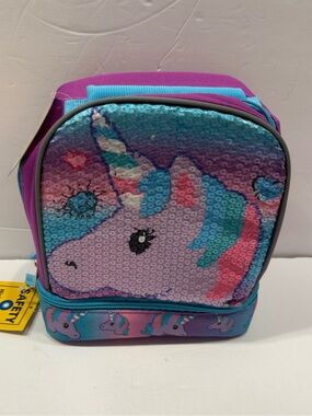 Unicorn Insulated Lunch Bag Girls School Lunch Box Purple Pink